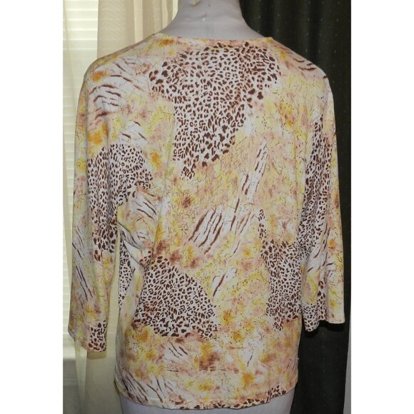 Joseph A, size 2X stretch blend artsy animal print top plus size women's - Picture 2 of 6